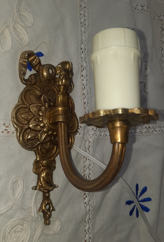 Antiguo Aplique Pared Bronce 1 Luz Estilo Frances