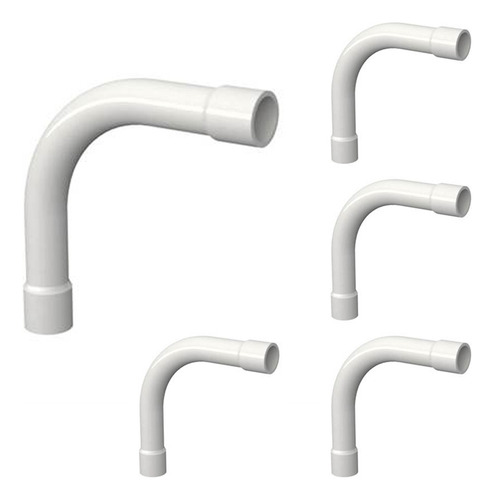 Kit 5 Curva Longa 90° Para Eletroduto 1 Condulete Com Bolsa