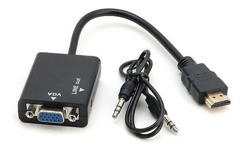 Adaptador Conversor Hdtv Compatible Hdmi A Vga Audio 1080 Hd