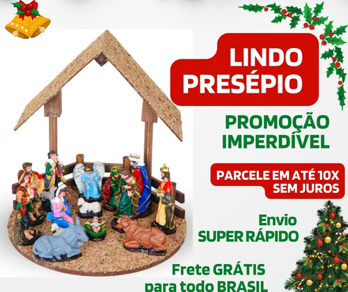 Casinha, Manjedoura Para Presépio Santini Christmas Italiano | Parcelamento  sem juros
