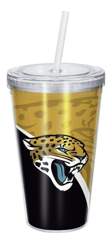 Copo Com Canudo Luxo Nfl Jacksonville Jaguars