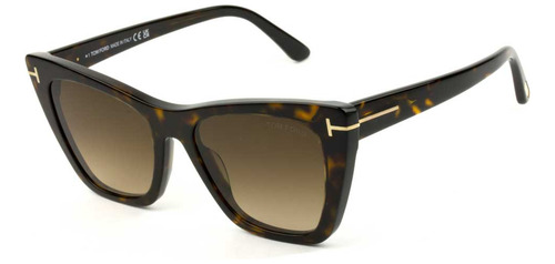 Óculos Tom Ford Poppy Tf846 Turtle Marrom Degradê 52f 53mm