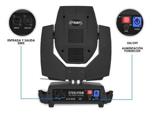 Imagen 4 de 7 de Kit De 2 Cabezas Móviles Beam 7r Arcoíris + Case - Steelpro