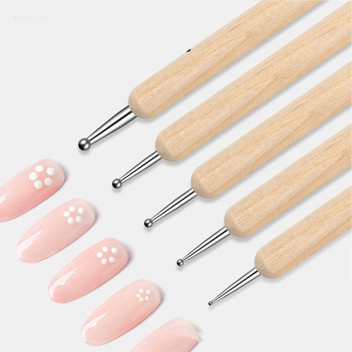 Bolígrafo Para Decoración De Uñas De Doble Punta 5 Pcs