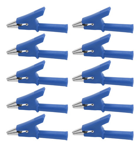 Pinza De Prueba Azul, 10 Piezas, Pinza De Cocodrilo, Prueba