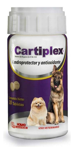 Suplemento en tabletas Holland Rx Cartiplex Q-4196-103 con vitaminas para perro todas las edades todos los tamaños en frasco de 30 unidades
