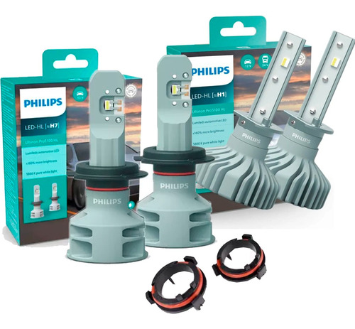 Kit Led Philips H7+ H1 +adaptador Para Gol Voyage Saveiro G5