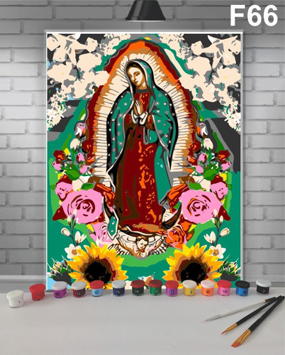 Kit Completo Para Pintar Por Números Virgen De Guadalupe 