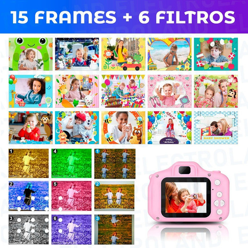 Electroland Mini cámara X200 compacta color rosa