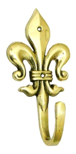 Cabide Pendurador Para Parede Flor De Liz Em Bronze 3 Peças