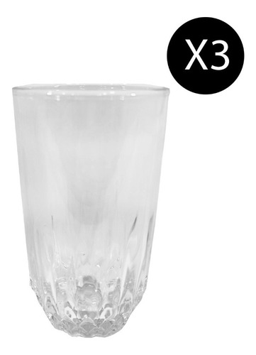 Vasos De Vidrio En Set X 3 Unidades 350ml - Sheshu Home