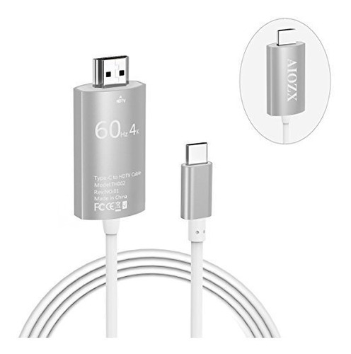 Aiozx Cable Usb C A Hdmi 4k 60hz 66 Pies Tipo C A Hdtv Adapt