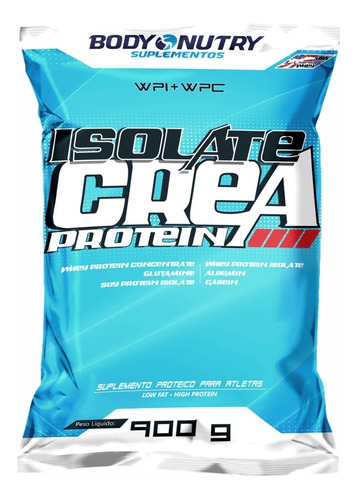 Suplemento em pó Body Nutry  Isolate Crea Protein whey protein, proteínas, proteina, aminoácidos/proteínas, minerais/proteínas/vitaminas Isolate Crea Protein sabor  chocolate em recarga de 900g