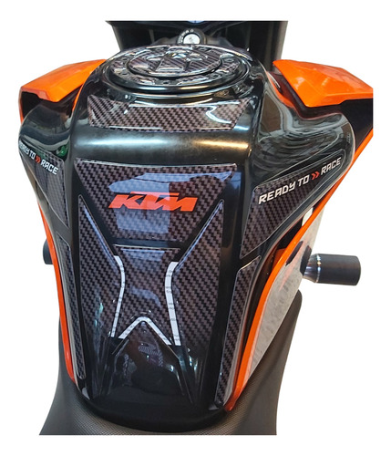 Calcomania Tapa Tanque Ktm En Fibra + Resina