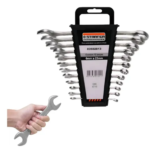 Jogo Chave Combinada 12 Pçs 6 A 22mm Boca Estrela Starfer