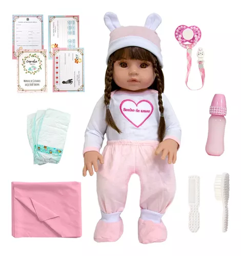 Boneca Reborn Mercado Livre Bebê Corpo De Silicone 13 Itens