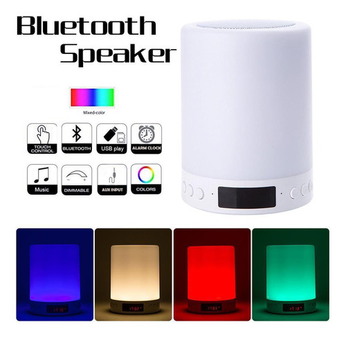 Altavoz Bluetooth Luz Nocturna Regulable Lámpara De Mesa Sma