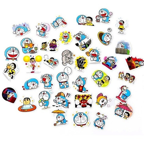 Genial Set De 38 Stickers Kawaii Doraemon Anime Modelo Kamio