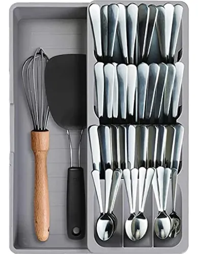 ORGANIZADOR CUBIERTOS EXTENSIBLE COMPACT GRIS - Trends Home