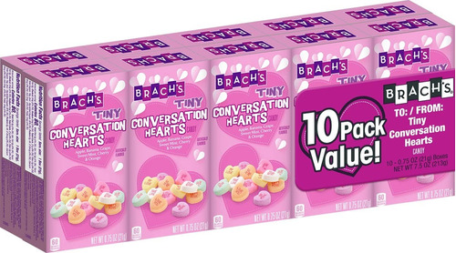 10-pack Cajitas Caramelos Brach's Tiny Conversation Hearts