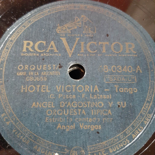 Pasta Angel D Agostino Orq Tip Angel Vargas Rca Victor C401