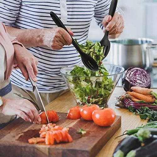 4 cucharas de silicona para mezclar resistentes al calor, cuchara para  utensilios de cocina, cuchara antiadherente para mezclar, hornear, servir y