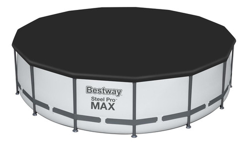 Imagen 2 de 10 de Pileta estructural redonda Bestway 56438 con capacidad de 16015 litros de 4.57m de diámetro gris claro diseño piedra prismática