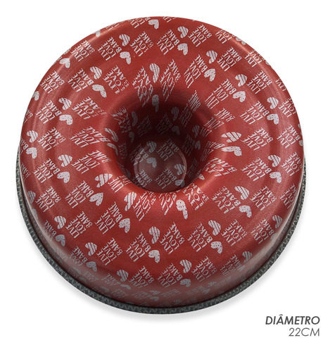 Forma De Bolo Vermelha 22 Cm Redonda