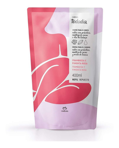 Repuesto Crema Corporal Frambuesa Pimienta Rosa Natura 400ml