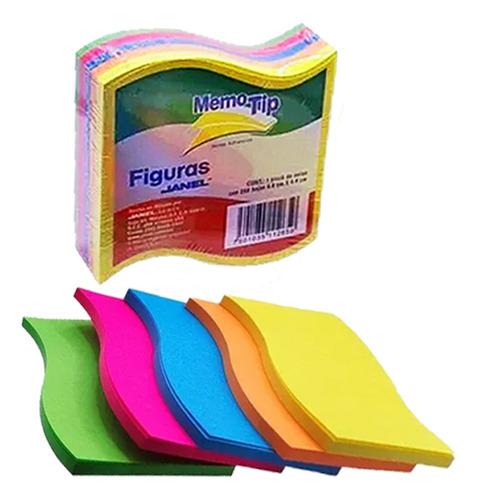 Notas Adhesivas Memotip Neon Figura Bandera 3 X3 Cubo 250hj