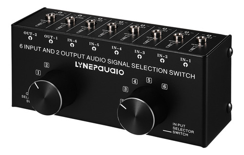 Selector Divisor De Audio. Conectores De 6 Entradas Y 2 Sali