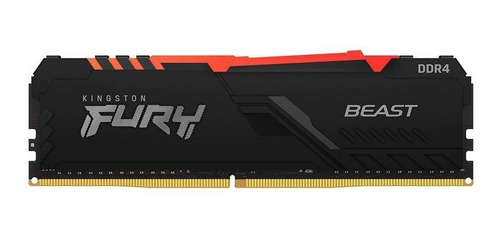 Imagem 2 de 6 de Memória Kingston Fury Beast 32gb Rgb 3600mhz Ddr4 Preto