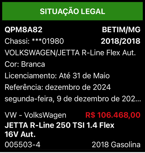 Volkswagen Jetta 1.4 R-line 250 Tsi Flex Aut. 4p