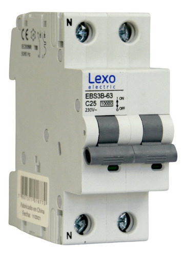 Pack 3un Automatico Bipolar Lexo 2x25a 10k C Certificado Sec