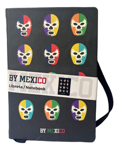 Libreta De Notas Negra Máscaras Luchadores Mexicanos