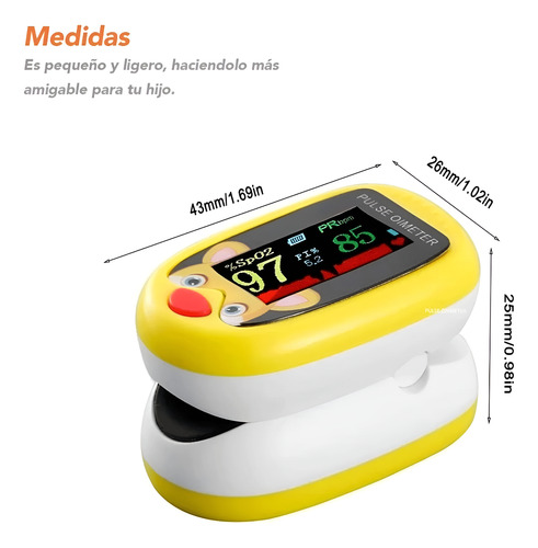 Oxímetro Pediátrico Recargable Prec.io 40 Negro/naranja