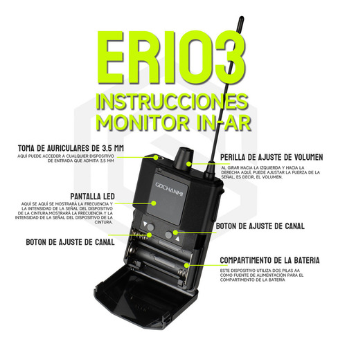 Monitoreo Sistema Gc Er103 In Ear De 1 Canal Inalambrico