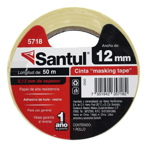 Cinta Masking Tape 12 Mm 1/2 50 M