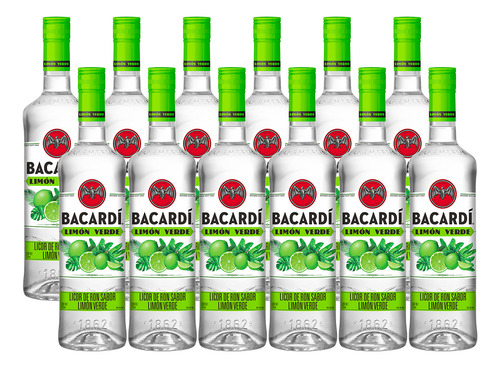 Pack De 12 Ron Bacardi Limón Verde 750 Ml