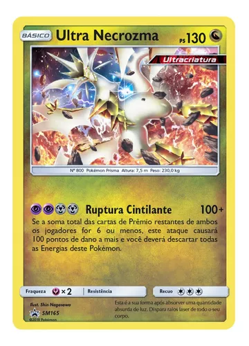 Kit Carta Pokémon Lendário Solgaleo Lunala E Ultra Necrozma