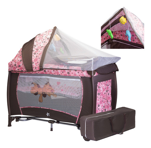 Starkids Fenix Cuna Corral Bebe Cambiador Mosquitero Color Rosa