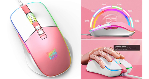 Raton Para Juego Ergonomico Cable Diseño Color 6 Dpi 13