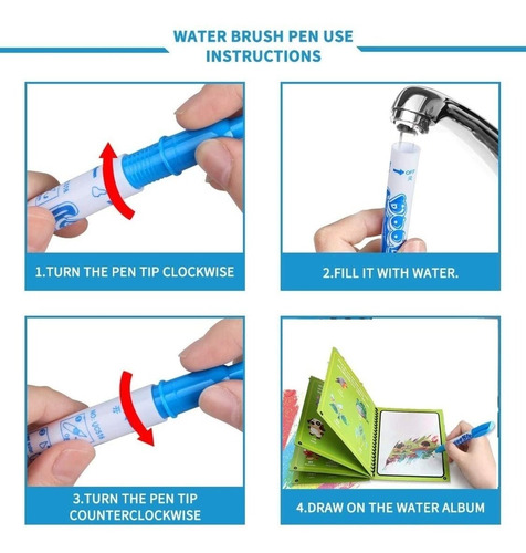 Imagen 3 de 5 de Unicornio Magico, Cuaderno Magico Con Lapiz Pinta Con Agua