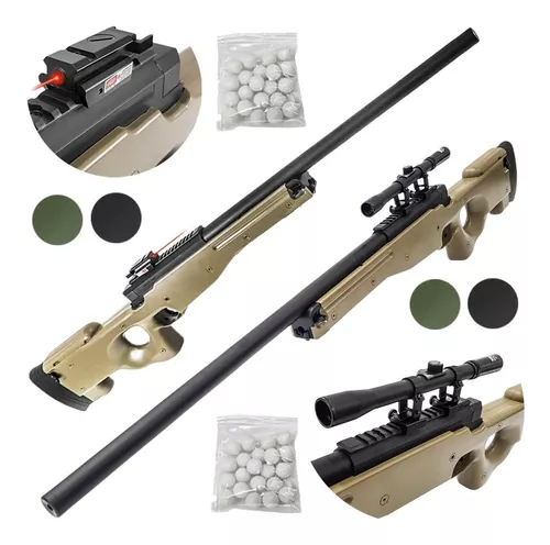Rifle Sniper Airsoft Spring Replica Awp Mira O Laser Regalo