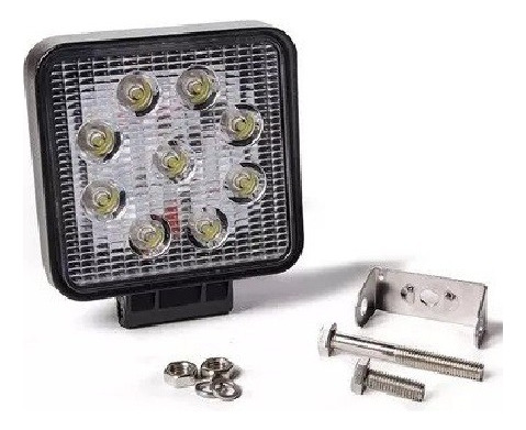 Faro Cuadrado 9 Leds 27w - Auto - Moto - Cuatri - 4x4 