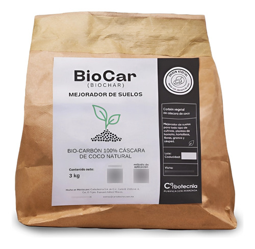 Bio Carbón - (biochar) Mejorador De Suelos/estructura