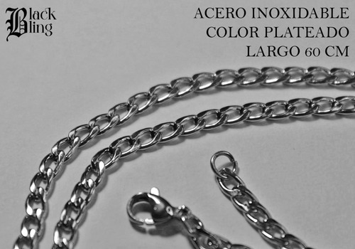 Collar Color Plateado Basico Corte Cartier Acero Inoxidable