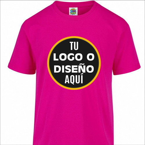 Remera De Algodón Fucsia Personalizable Con Tu Diseño O Logo