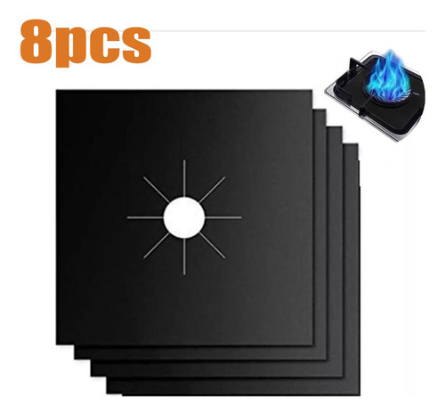 . 8pcs Quemador De Estufa Reutilizable Cubre Los Protectore