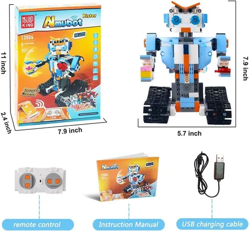 Stem Ing Block Toy Rc Robot Para Niños, App Controlle...
